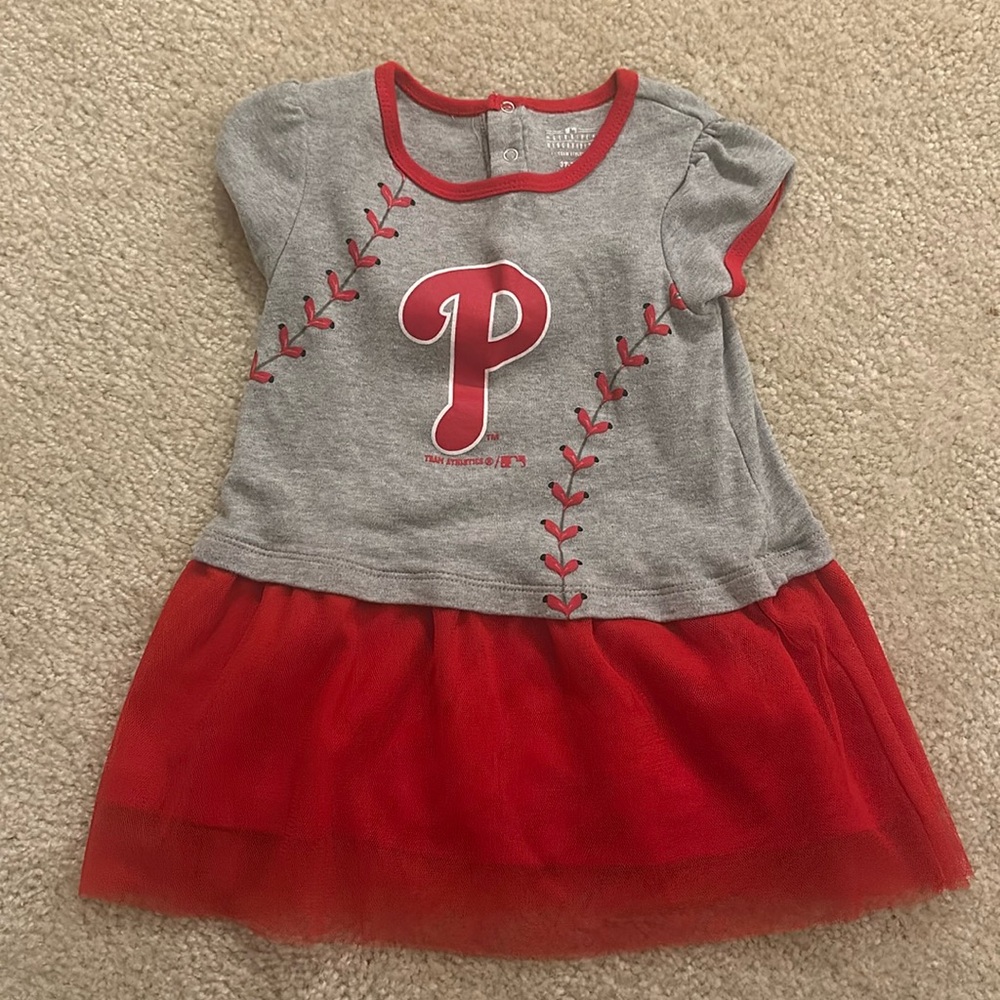Gray and Red Kids Dress